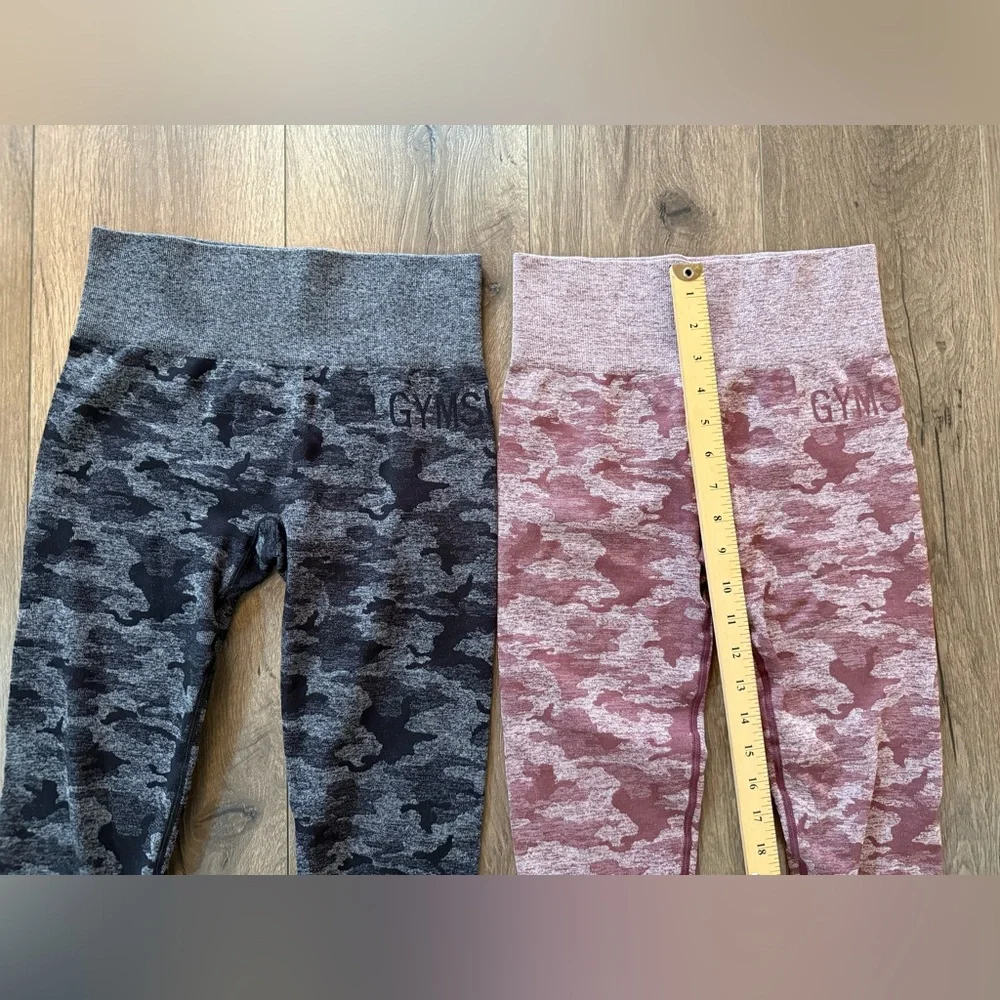 Gymshark Seamless Camo Leggings Bundle 2 Pairs High Waist Activewear Size Small - Picture 7 of 12
